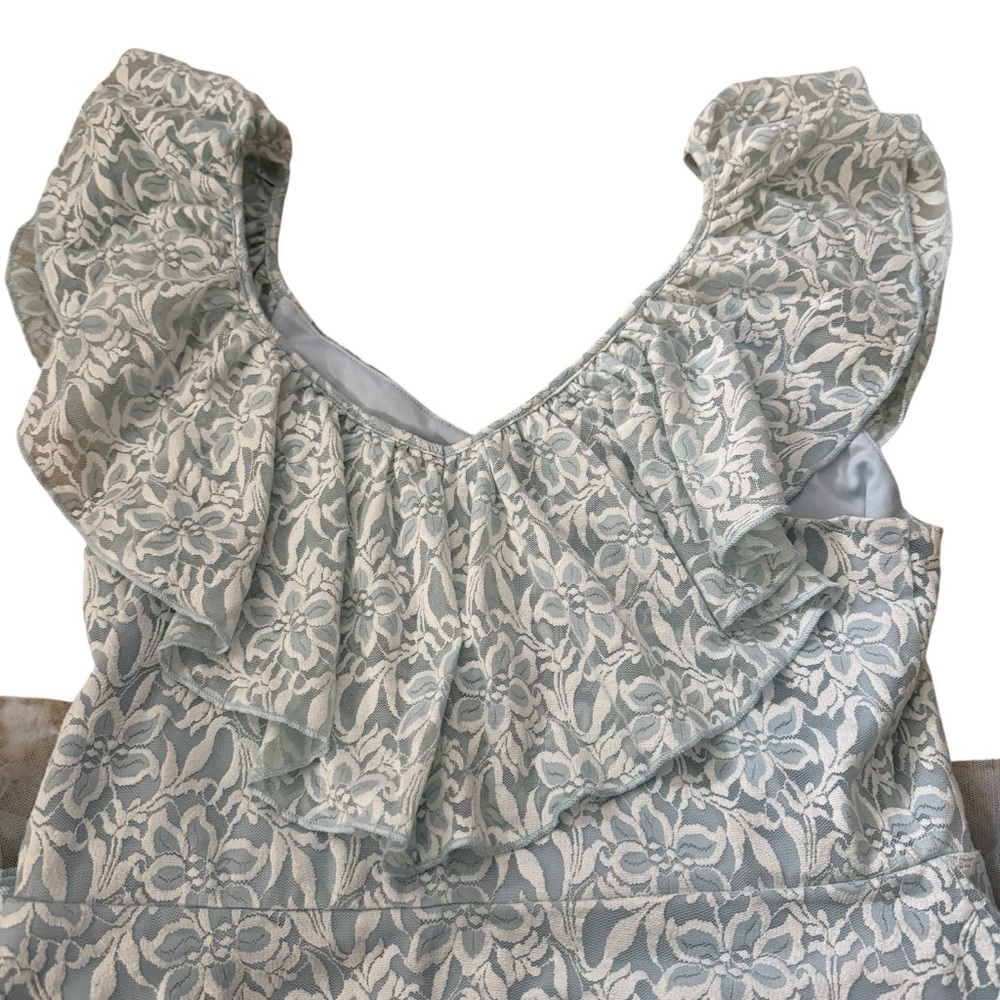 Disney Cinderella Adult Light Blue Floral Lace Fit & Flare Dress XL - Picture 9 of 10